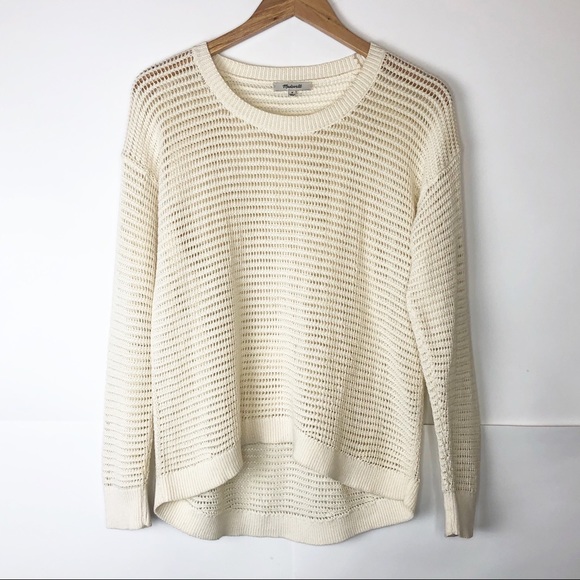 EUC Madewell Ivory Northshors Open Knit Pullover - Picture 2 of 10